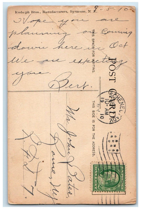 1910 Public Library Exterior Scene Schenectady New York NY Antique Postcard