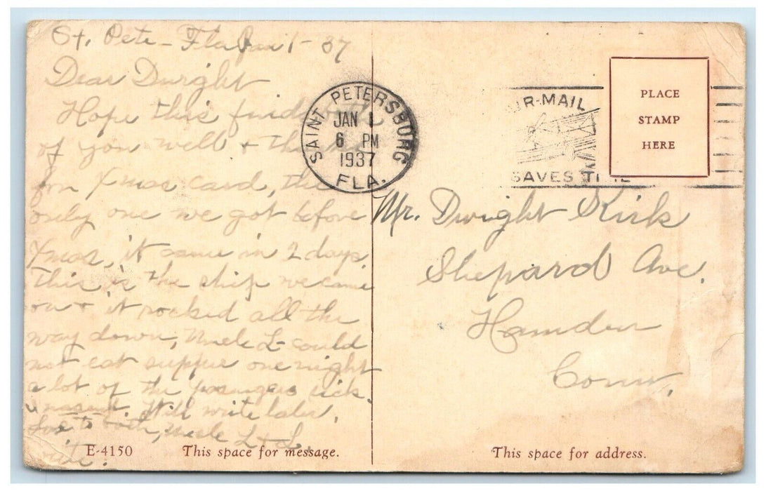 1937 Sister Ships Algonquin Cherokee Seminole Clyde Mallory Lines Ship Postcard