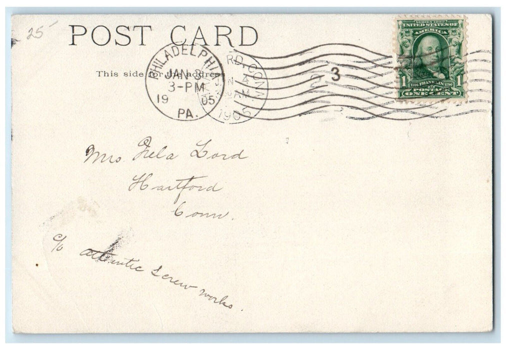 1905 Cramp's Shipyard Philadelphia Paddle Boat Steamer Pier Bridge PA Postcard