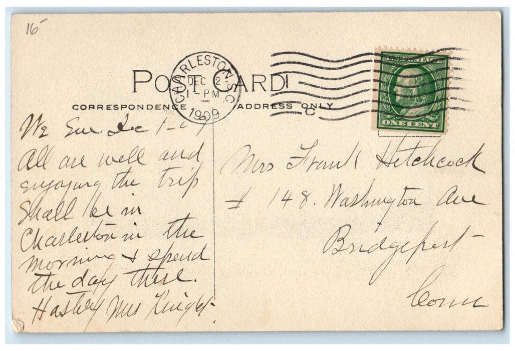 1909 SS Mohawk Steamer Ship Clyde Steamship Co North River Hudson Postcard
