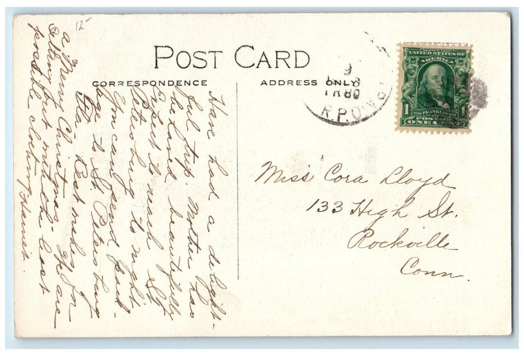 1909 SS Apache Clyde Steamship Co Steamer Ship Pier North River NY Postcard