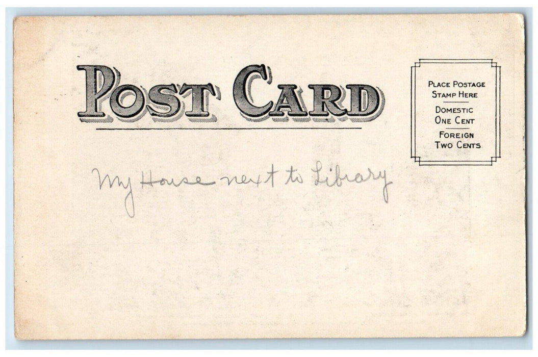 c1905 Free Public Library Presbyterian Chruch View Newark New Jersey NJ Postcard