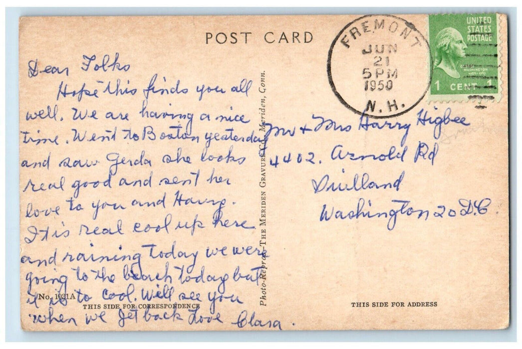 1950 Davis Library Phillips Exeter Academy Fremont New Hampshire NH Postcard