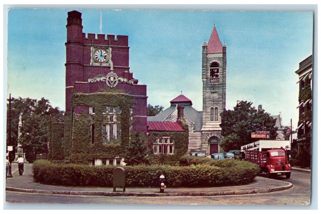 Public Library 1st Congregational Chruch And Tavern Nashua NH Vintage Postcard