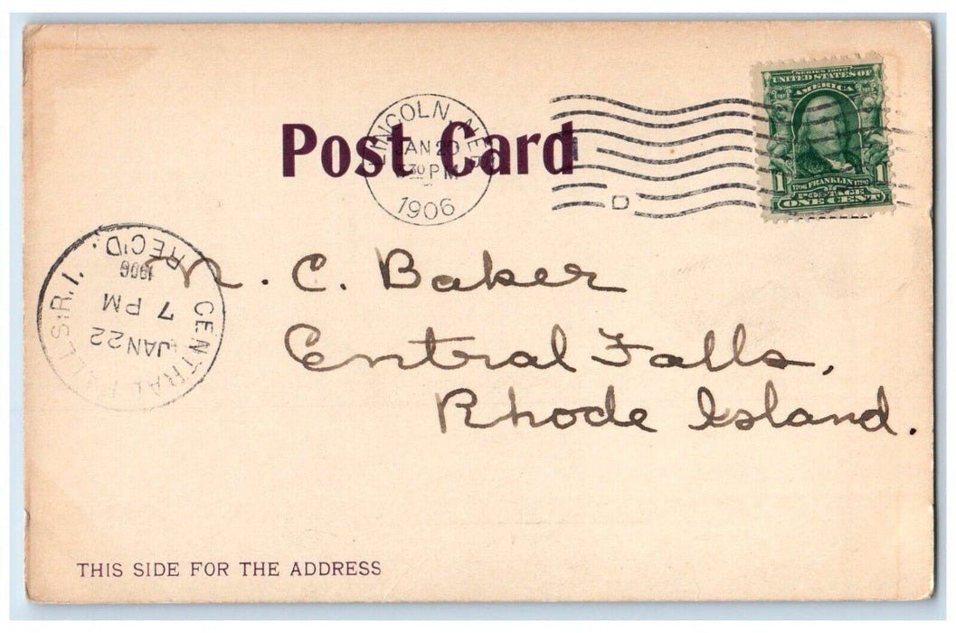 1906 View Of Public Library Building Lincoln Nebraska NE Antique Postcard