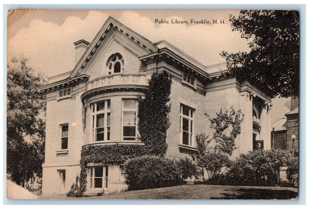 View Of Public Library Building Franklin Concord New Hampshire NH Postcard