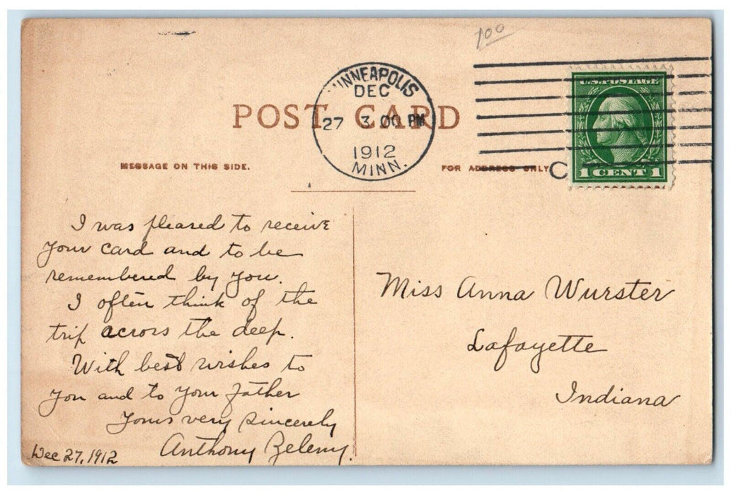1912 Library And Shevlin Hall University Of Minnesota Minneapolis MN Postcard