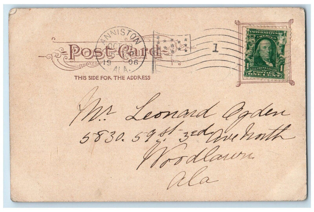 1906 Noble Institute Anniston Alabama AL Posted Antique Souvenir Postcard