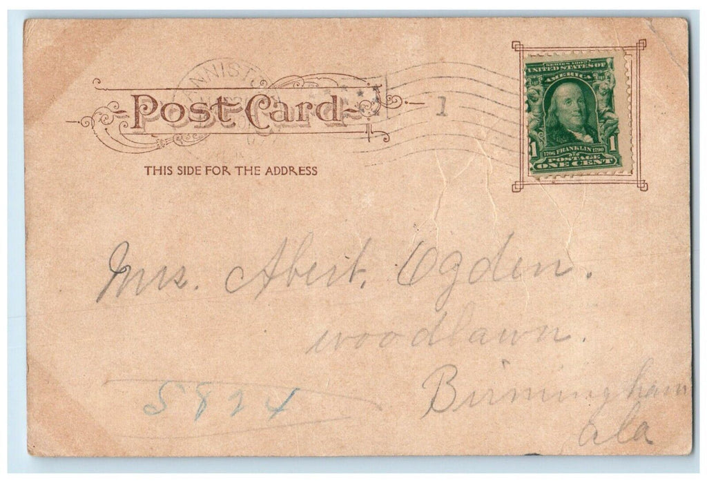 1907 Church of St. Michael and All Angeles Anniston AL Antique Postcard