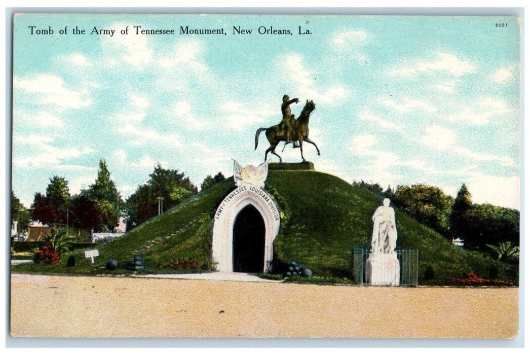c1910 Tom Army Tennessee Monument Sculpture Park New Orleans Louisiana Postcard