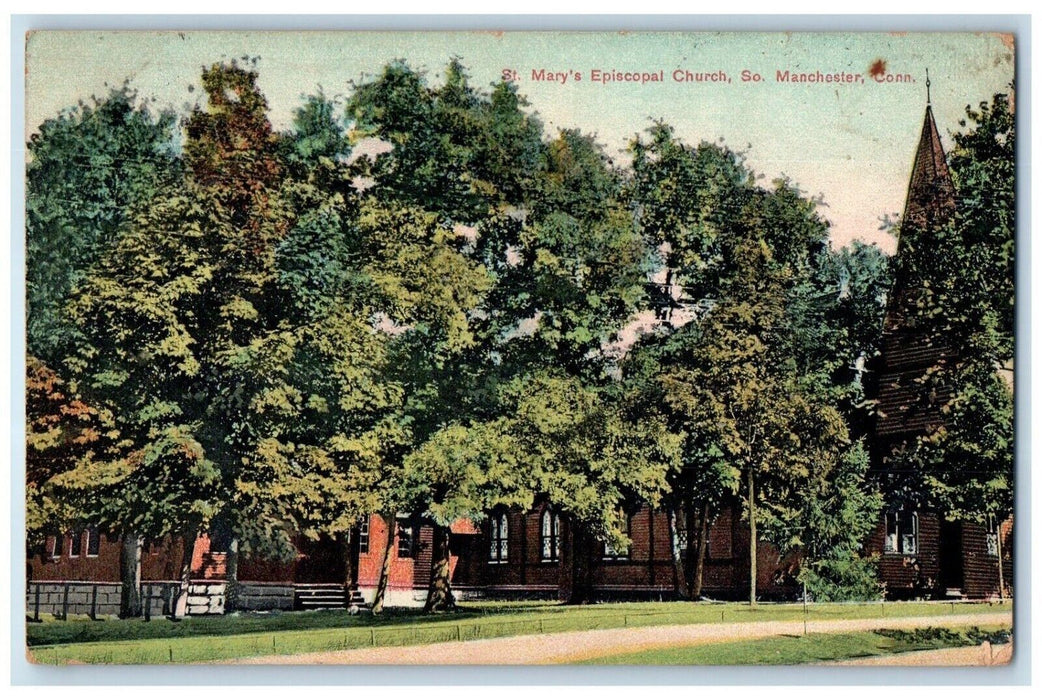 c1910 St. Mary's Episcopal Church South Manchester Connecticut CT Postcard