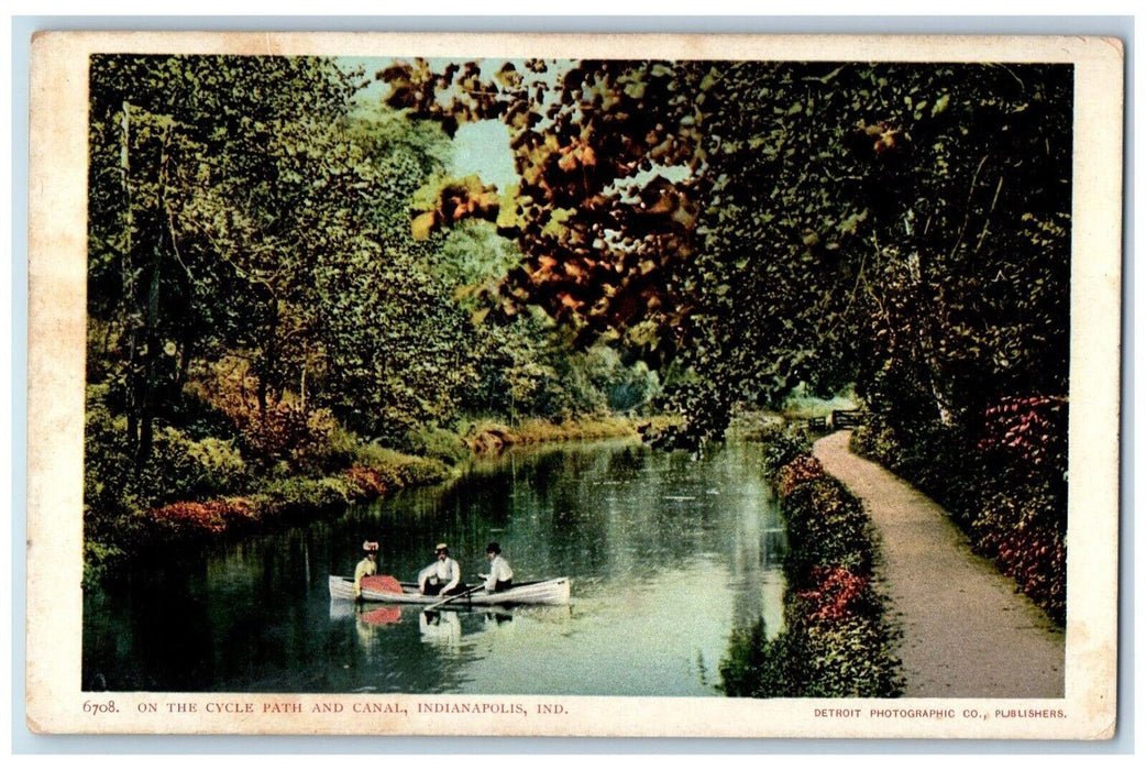 c1905 On The Cycle Path and Canal Indianapolis Indiana IN Unposted Postcard