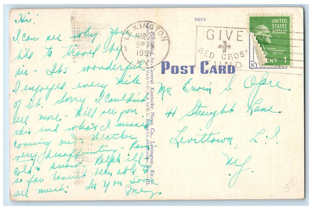 1951 Hotel Lafayette Building Exterior Street Lexington Kentucky Posted Postcard