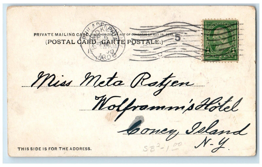 1908 Phila & Reading Railroad Station Greetings from Philadelphia PA Postcard