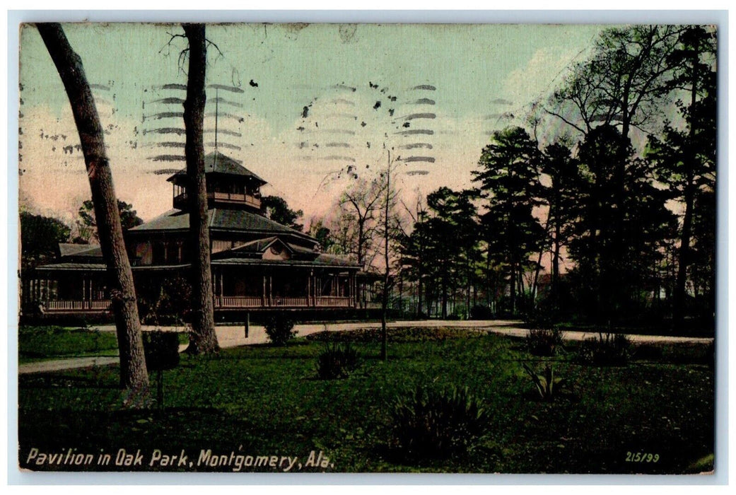 1912 Pavilion In Oak Park Montgomery Alabama AL Antique Posted Postcard