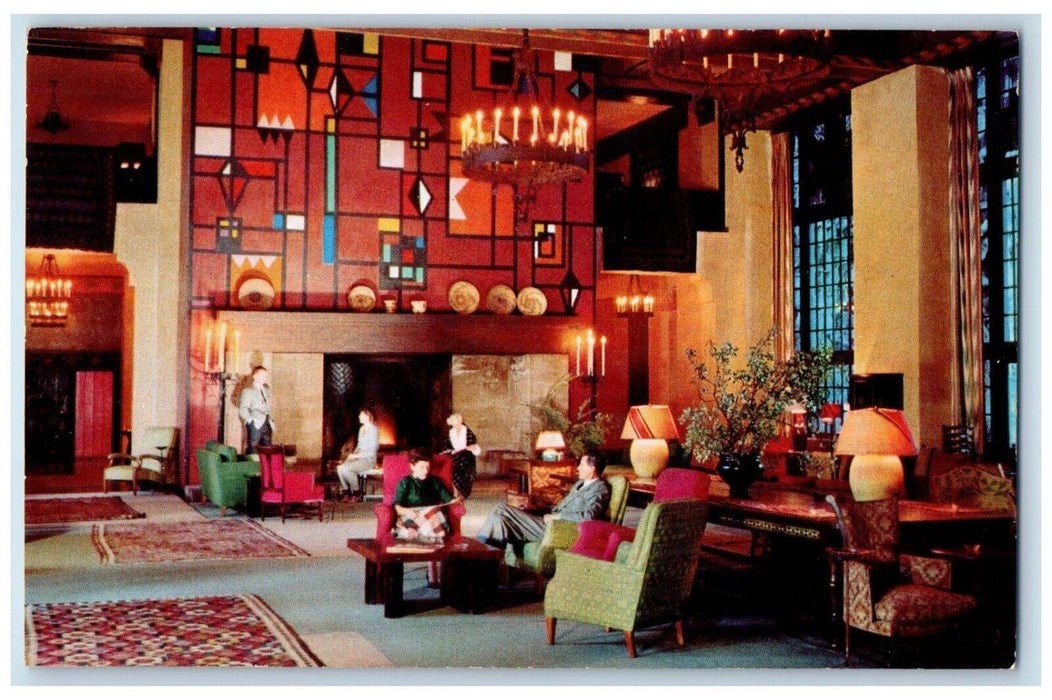 c1960's Great Lounge of Ahwahnee Hotel Yosemite National Park CA Postcard