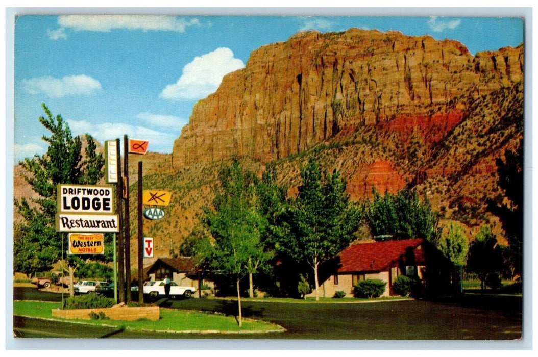 c1960's Driftwood Lodge Restaurant Springdale Utah UT Vintage Postcard