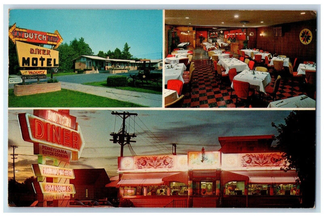c1960's Dutch Diner Restaurant Motel Palmyra Pennsylvania PA Multiview Postcard