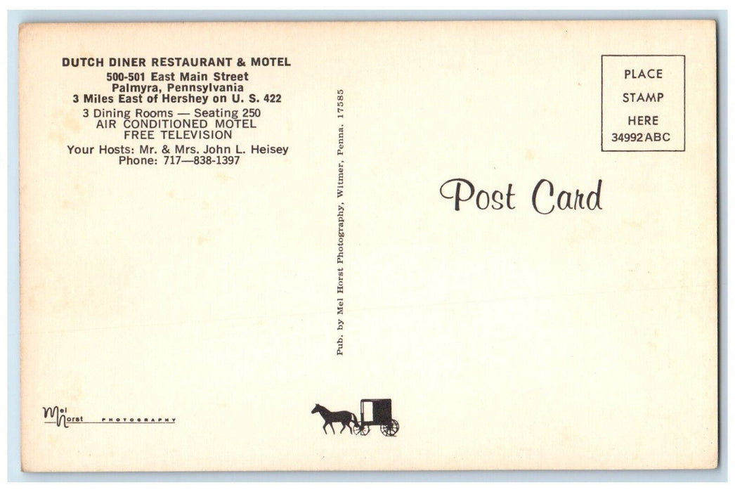 c1960's Dutch Diner Restaurant Motel Palmyra Pennsylvania PA Multiview Postcard