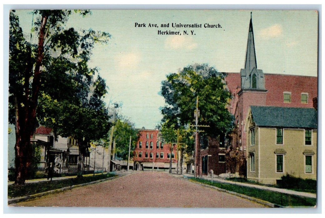 c1910 Park Avenue Universalist Church Herkimer New York NY Unposted Postcard
