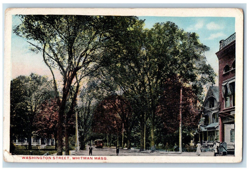 c1910 Washington Street Whitman Street Mailbox Massachusetts MA Vintage Postcard