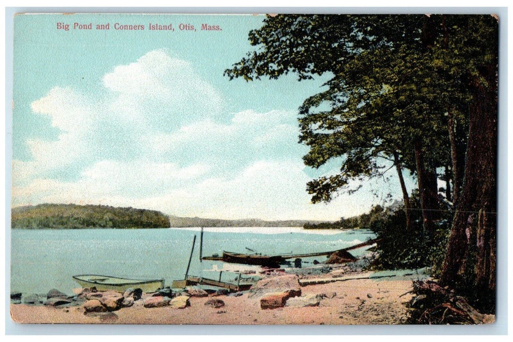 c1910 Big Pond Conners Island Beach Otis Massachusetts Vintage Antique Postcard