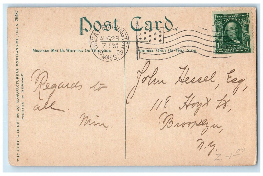 1908 Congregational Church Manse Great Barrington Massachusetts Vintage Postcard