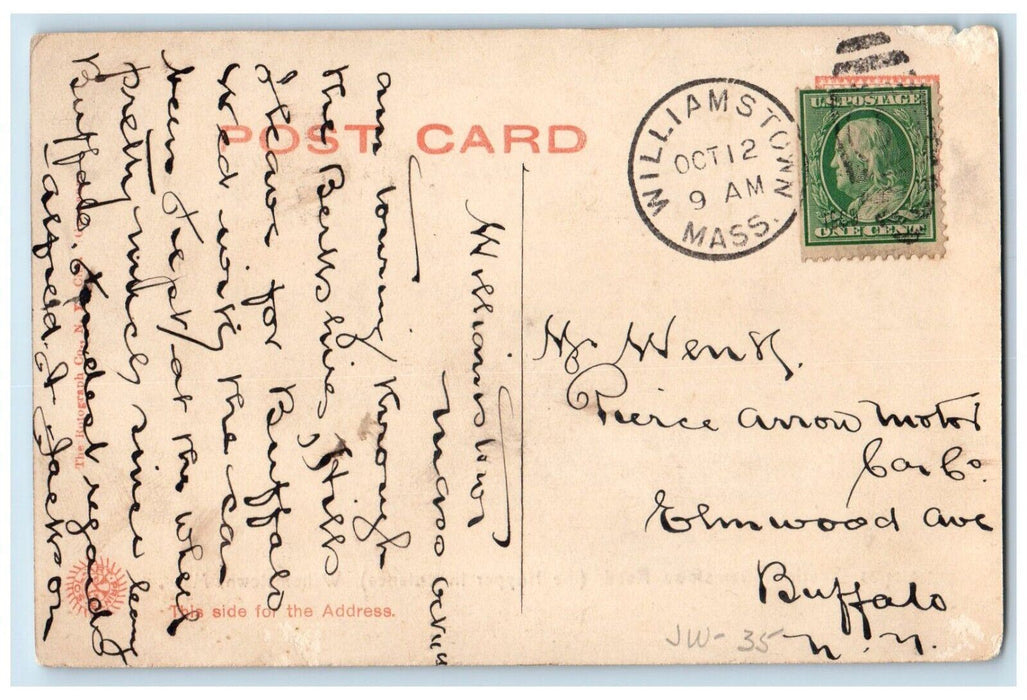1910 South Williamstown Road Hopper Distance Williamstown Massachusetts Postcard