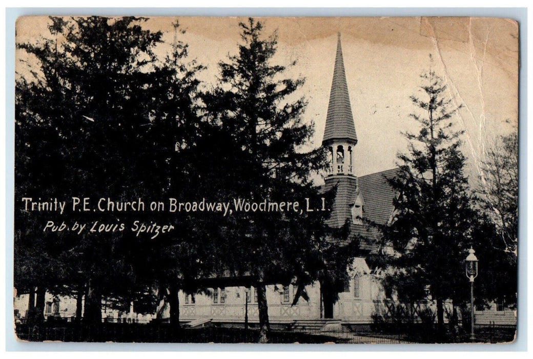 c1940's Trinity P.E. Church on Broadway, Woodmere Long Island NY Postcard