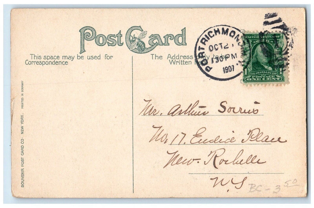 1907 Richmond Avenue at Bergen Point Ferry Port Richmond NY Postcard