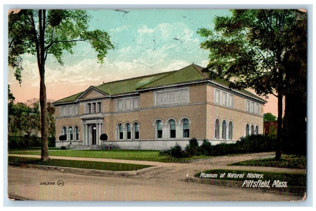 1908 Museum Natural History Building Exterior Pittsfield Massachusetts Postcard