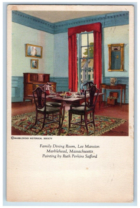 1948 Family Dining Room Lee Mansion Marblehead Massachusetts Painting Postcard