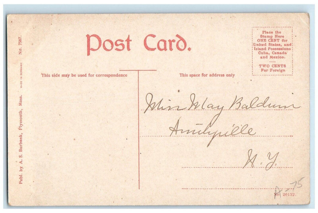 c1910 Elder Brewster Spring Bubbler Signage Plymouth Massachusetts MA Postcard