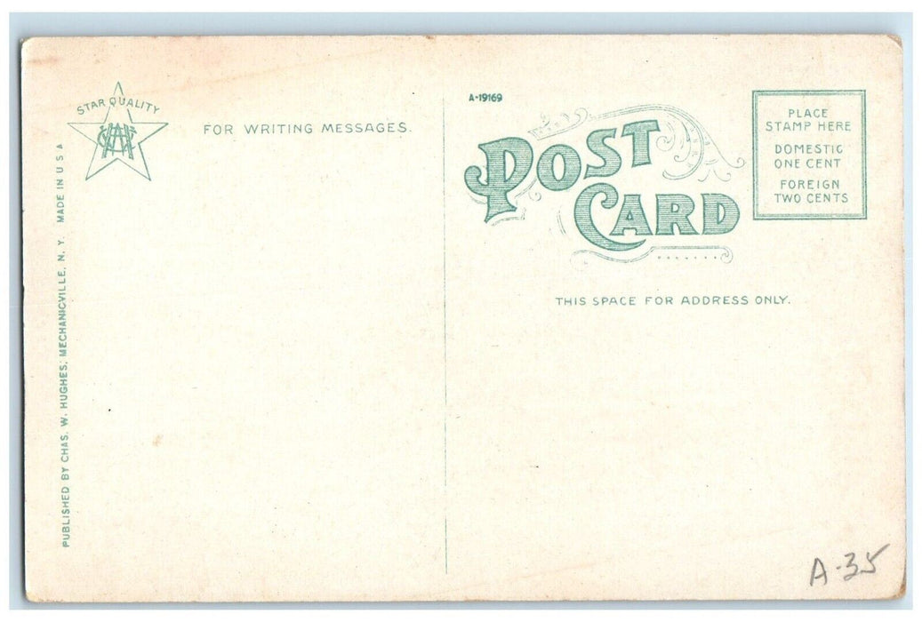 c1910 City Hall Exterior Tower Clock Street View Holyoke Massachusetts Postcard