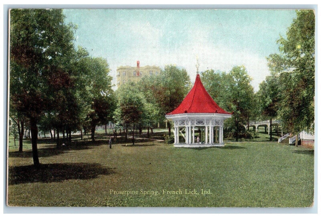 c1910's View Of Proserpine Spring French Lick Indiana IN Antique Postcard