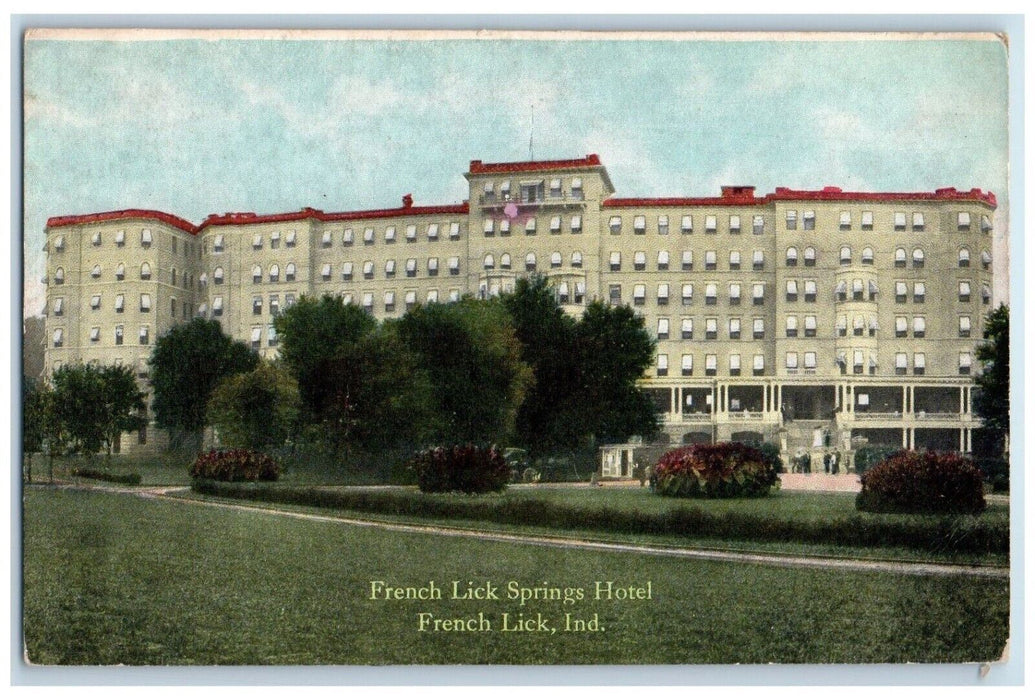 c1910's French Lick Spring Hotel Exterior Scene Indiana IN Antique Postcard