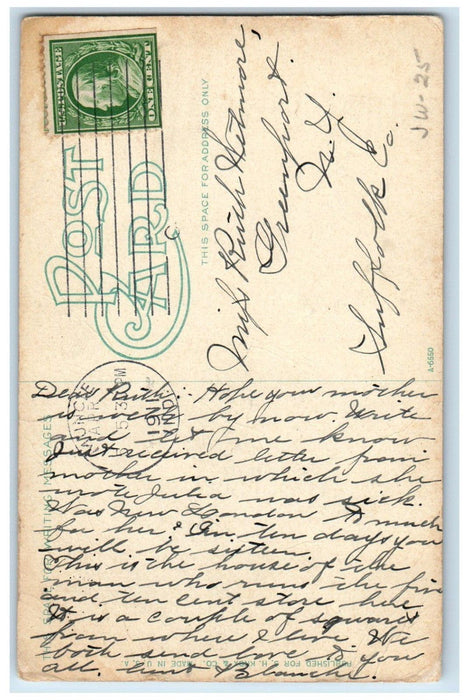 1911 Residence Of G.T White Exterior Scene Muncie Indiana IN Antique Postcard
