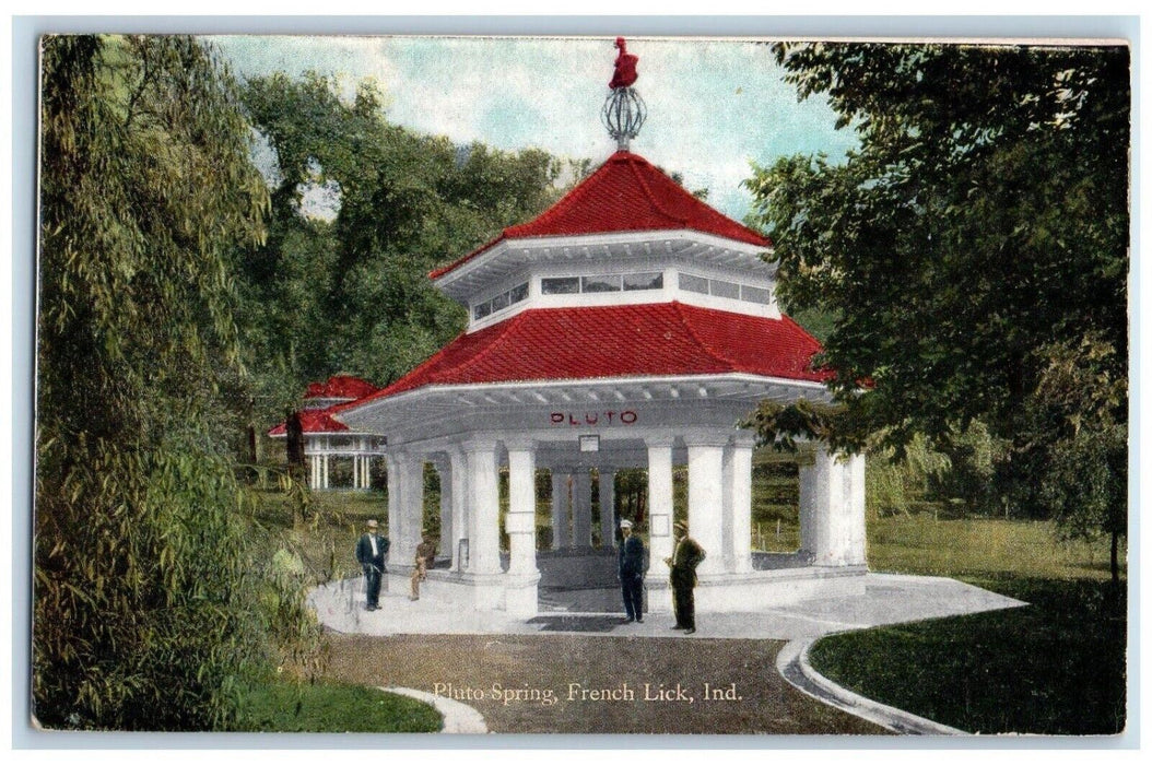 c1910's Pluto Spring Trees Nature Scene French Lick Indiana IN Antique Postcard