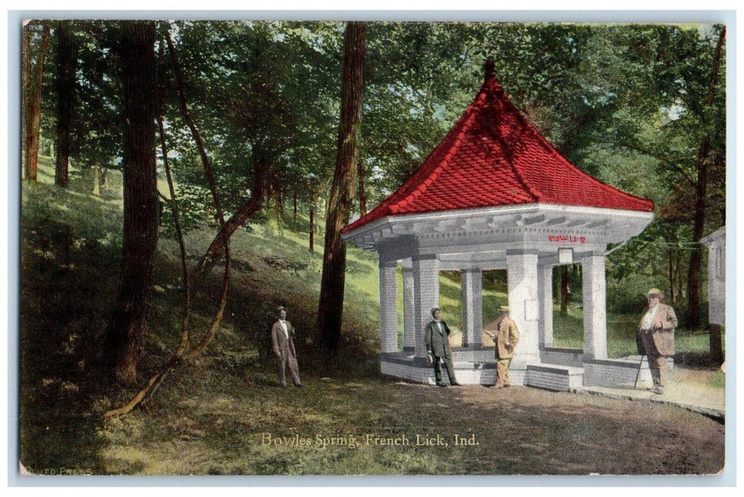c1910's Bowles Spring Trees Nature Scene French Lick Indiana IN Antique Postcard
