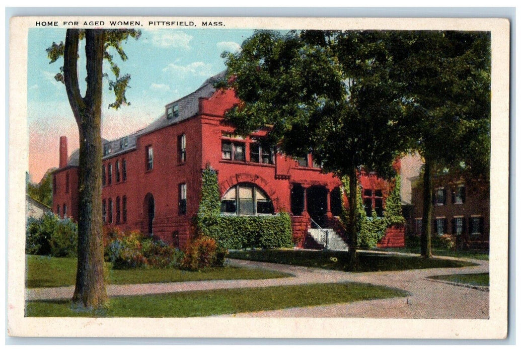 c1910 Home for Aged Women Exterior Street Road Pittsfield Massachusetts Postcard