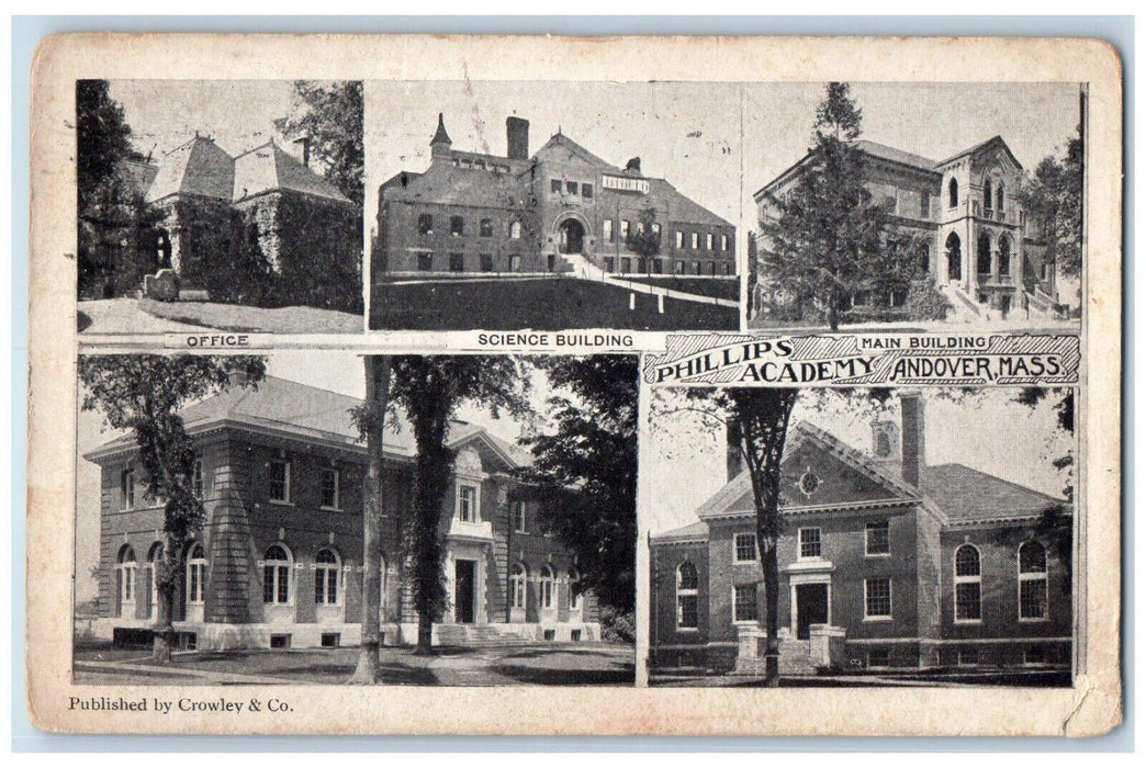 1907 Phillips Academy Main Building Andover Massachusetts MA Multiview Postcard