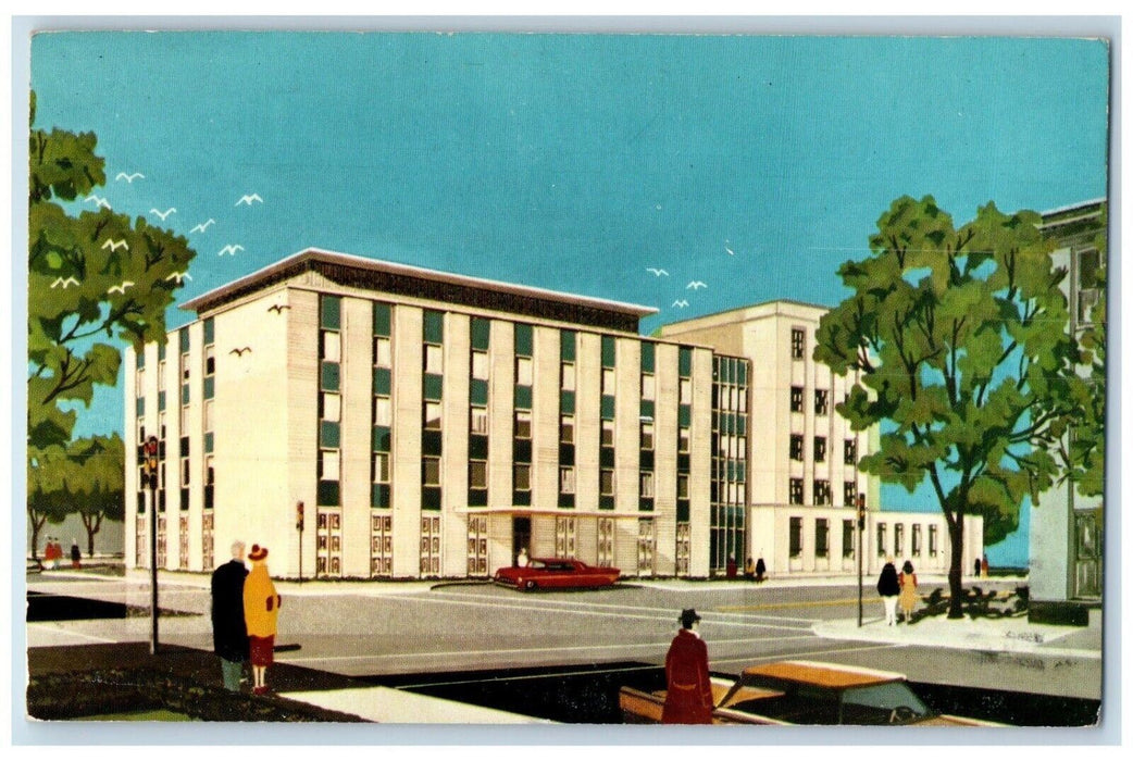 1973 Henrotin Hospital Car View West Oak Street Chicago Illinois IL Postcard