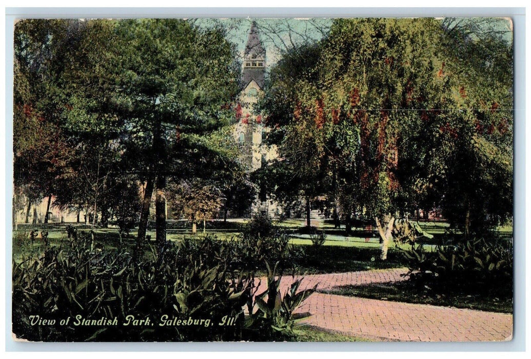 c1910's View Of Standish Park Galesburg Illinois IL Antique Unposted Postcard