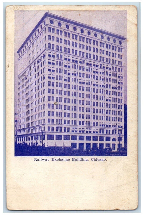 c1910's Railway Exchange Building Exterior Scene Chicago Illinois IL Postcard