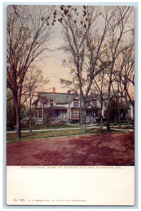 c1905 View Of Rest Cottage Home Of Frances Willard Evanston Illinois IL Postcard