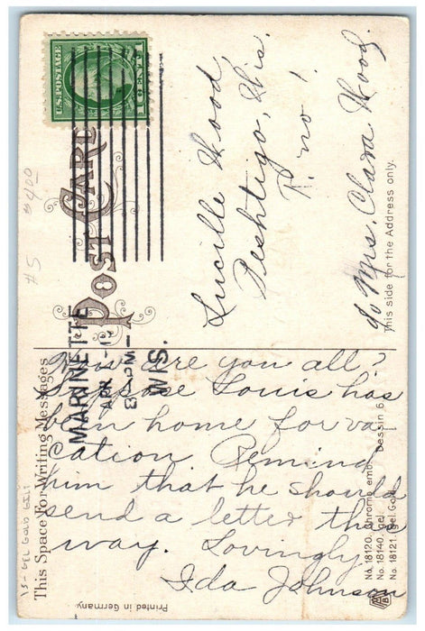 c1910's Easter Hatched Giant Chicks Field Embossed Gel Gold Gilt Posted Postcard