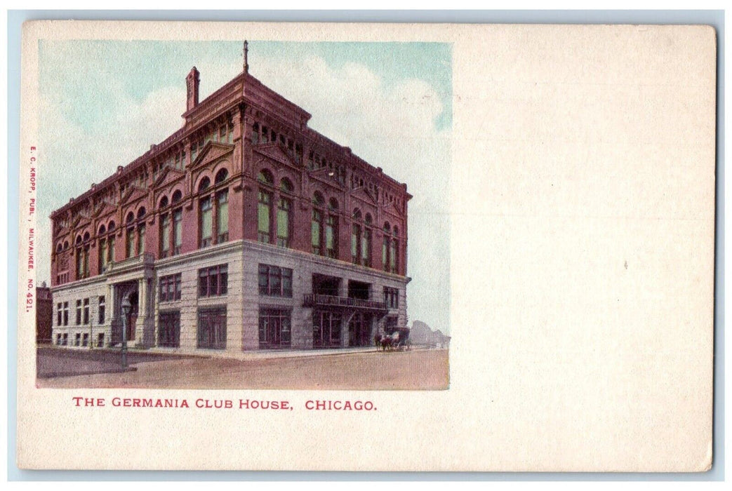 c1905 The Germania Club House Building Exterior Chicago Illinois IL Postcard