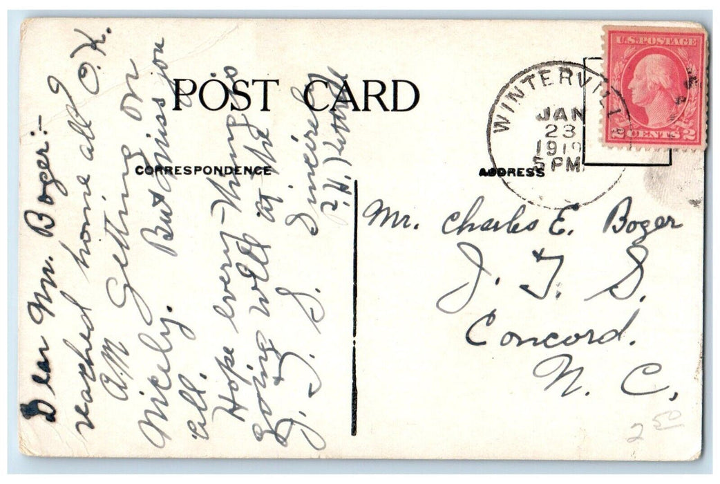 1919 South Main Street Night View Rockford Illinois IL, Winterville NC Postcard