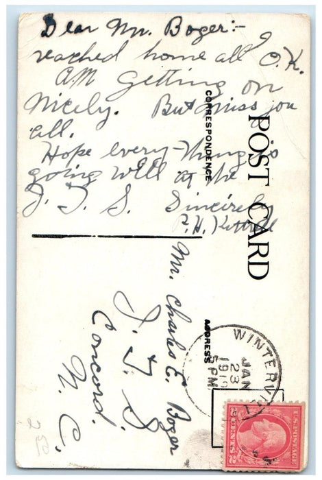 1919 South Main Street Night View Rockford Illinois IL, Winterville NC Postcard