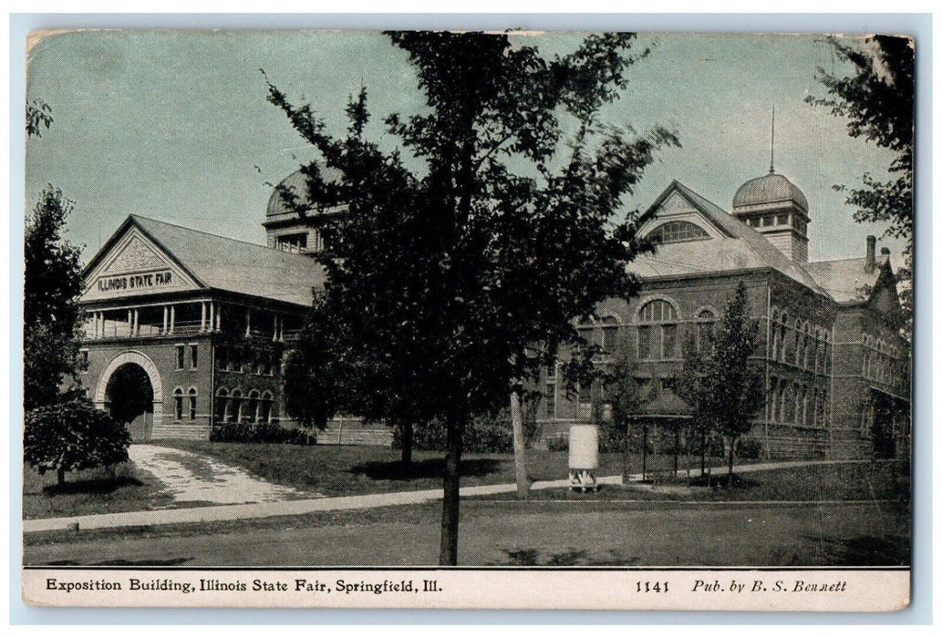 c1910's Exposition Building Illinois State Fair Springfield IL Antique Postcard